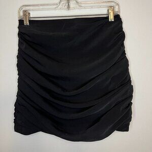 Lady and Butler Black Gathered Mini Skirt